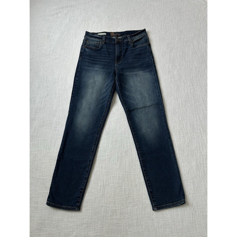 KUT From The Kloth Katy High Rise Ankle Straight Leg Jeans Dark Blue Size 2